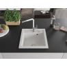 Mexen Vito Granitspüle 1-Becken mit Küchenarmatur Flora, Weiß - 6503-20-670401-02