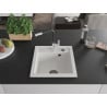 Mexen Vito Granitspüle 1-Becken mit Küchenarmatur Flora, weiß - 6503-20-670401-07-B