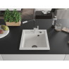 Mexen Vito Granitspüle 1-fach mit Küchenarmatur Flora, weiß - 6503-20-670401-07-B