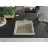 Mexen Vito Granitspüle 1-becken mit Küchenarmatur Flora, beige - 6503-69-670401-07
