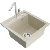 Mexen Vito 1-Becken Granitspüle mit Küchenarmatur Flora, beige - 6503-69-670401-09