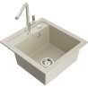 Mexen Vito Granitspüle 1-Becken mit Küchenarmatur Flora, beige - 6503-69-670401-09