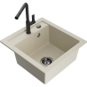 Mexen Vito Granitspüle 1-Becken mit Küchenarmatur Flora, beige - 6503-69-670401-70-B