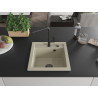 Mexen Vito Granitspüle 1-Schüssel mit Küchenarmatur Flora, beige - 6503-69-670401-70-B