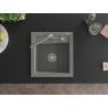 Mexen Vito Granitspüle 1-becken mit Küchenarmatur Flora, grau - 6503-71-670401-06