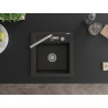 Mexen Vito Granitspüle 1-beckig mit Küchenarmatur Flora, schwarz/goldener Metallic - 6503-75-670401-00