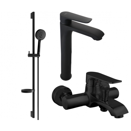 Mexen Pecos DS75 Badewanne Set, schwarz - 72713DS75-70