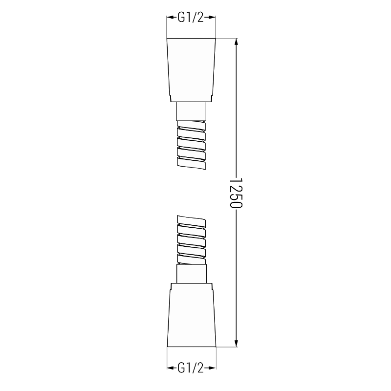 Mexen Duschschlauch 125 cm, schwarz - 79435-70