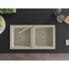 Mexen Mario Granitspüle 2-Kammer mit Küchenarmatur Flora, beige - 6504-69-670401-00