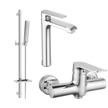 Mexen Pecos DQ72 Duschset, Chrom - 72714DQ72-00
