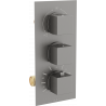 Mexen Cube thermostatische Dusch-Badewannenarmatur mit 3 Ausgängen, Graphit - 77503-66