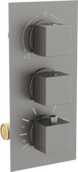 Mexen Cube thermostatische Dusch-Badewannenarmatur mit 3 Ausgängen, Graphit - 77503-66
