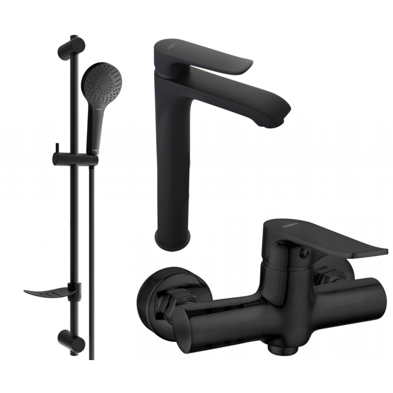 Mexen Pecos DF05 Duschset, schwarz - 72714DF05-70