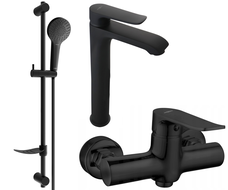 Mexen Pecos DF05 Duschset, schwarz - 72714DF05-70
