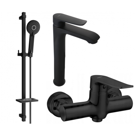 Mexen Pecos DQ40 Duschset, schwarz - 72714DQ40-70