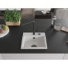 Mexen Milo Granitspüle 1-becken mit Küchenarmatur Flora, weiß - 6505-20-670401-70-B
