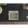 Mexen Milo Granitspüle 1-beckig mit Küchenarmatur Flora, beige - 6505-69-670401-00
