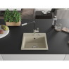 Mexen Milo Granitspüle 1-beckig mit Küchenarmatur Flora, beige - 6505-69-670401-07