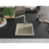 Mexen Milo Granitspüle 1-beckig mit Küchenarmatur Flora, beige - 6505-69-670401-09