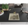 Mexen Milo Granitspüle 1-beckig mit Küchenarmatur Flora, beige - 6505-69-670401-57-B
