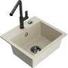 Mexen Milo Granitspüle 1-Becken mit Küchenarmatur Flora, beige - 6505-69-670401-70-B