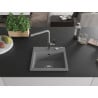 Mexen Milo Granitspüle 1-Becken mit Küchenarmatur Flora, grau - 6505-71-670401-06