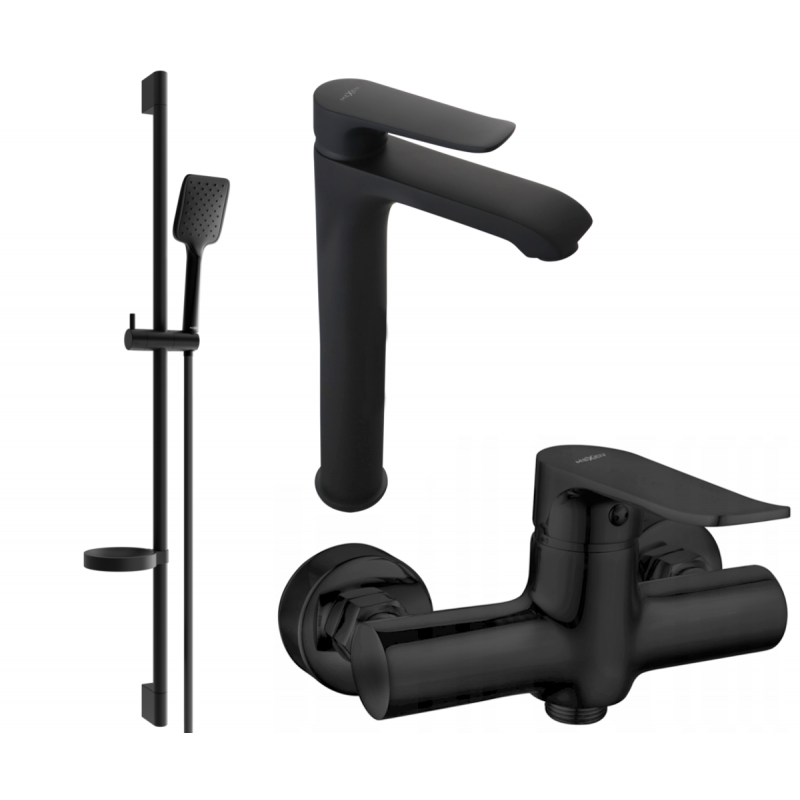 Mexen Pecos DS62 Duschset, schwarz - 72714DS62-70