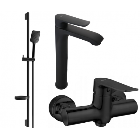 Mexen Pecos DS62 Duschset, schwarz - 72714DS62-70