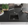 Mexen Milo Granitspüle 1-Becken mit Küchenarmatur Flora, schwarz/gold metallic - 6505-75-670401-00