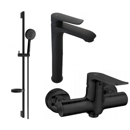 Mexen Pecos DS75 Duschset, schwarz - 72714DS75-70