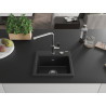 Mexen Milo Granitspüle 1-Becken mit Küchenarmatur Flora, schwarz - 6505-77-670401-00