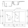 Mexen Gaspar Granitspüle 1,5-Becken mit Abtropffläche und Küchenarmatur Flora, beige - 6507-69-670401-57-B