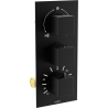 Mexen Cube thermostatische Badewannen-Duscharmatur 3-fach, schwarz - 77503-70