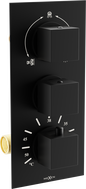 Mexen Cube thermostatische Badewannen-Duscharmatur 3-fach, schwarz - 77503-70