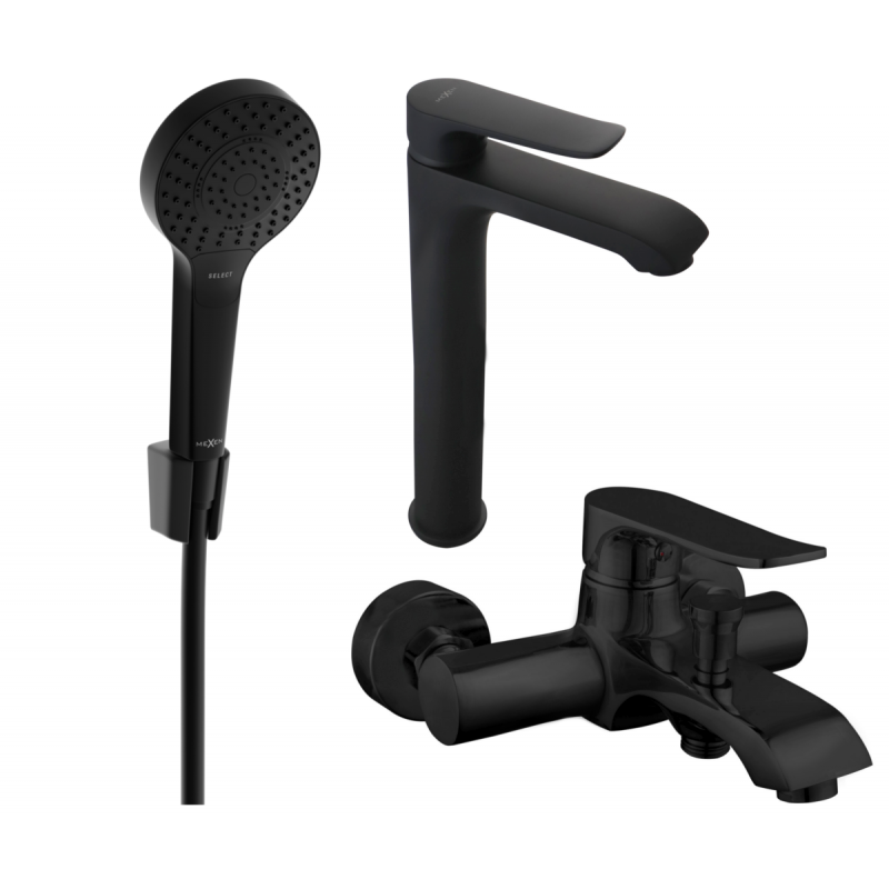 Mexen Pecos R05 Badewannen-Set, schwarz - 72713R05-70