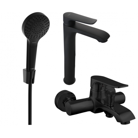Mexen Pecos R05 Badewannen-Set, schwarz - 72713R05-70