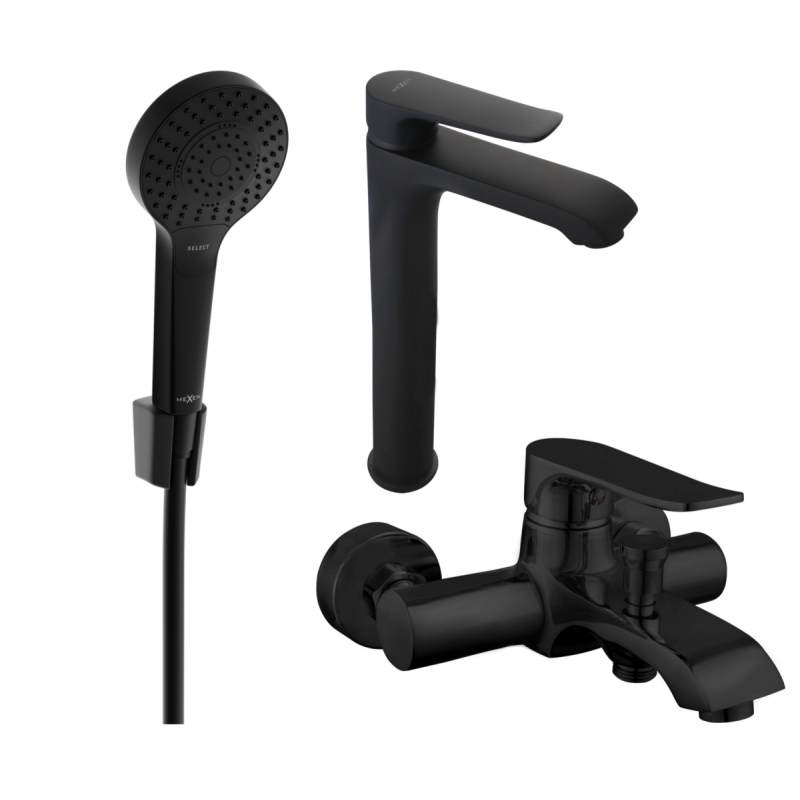 Mexen Pecos R40 Badewannenset, schwarz - 72713R40-70