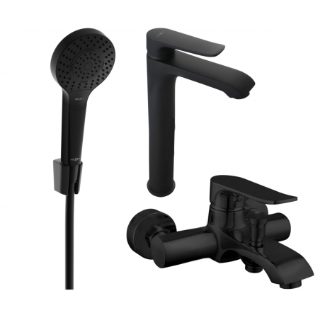 Mexen Pecos R40 Badewannenset, schwarz - 72713R40-70