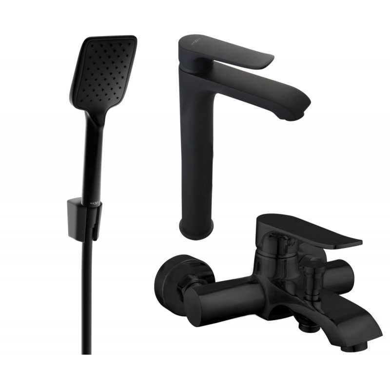 Mexen Pecos R62 Badewannenset, schwarz - 72713R62-70