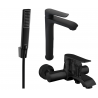 Mexen Pecos R72 Badewannen-Set, schwarz - 72713R72-70