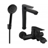 Mexen Pecos R75 Badewannen-Set, schwarz - 72713R75-70