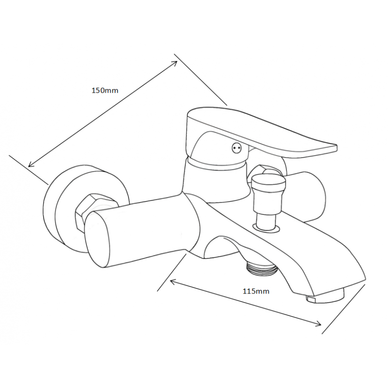 Mexen Pecos R05 Badewannenarmatur mit Duschset, Chrom - 7273R05-00