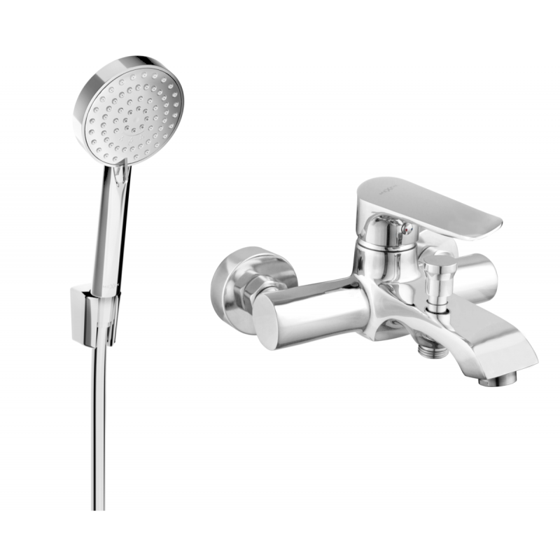 Mexen Pecos R75 Badewannenarmatur mit Duschset, Chrom - 7273R75-00