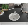 Mexen Diego Granit-Spüle 1-Becken mit Küchenarmatur Flora, weiß - 6512-20-670401-00