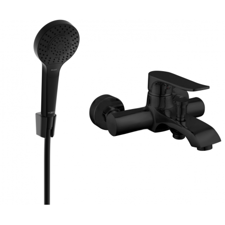 Mexen Pecos R05 Badewannenarmatur mit Duschset, schwarz - 7273R05-70