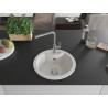 Mexen Diego Granitspüle 1-Becken mit Küchenarmatur Flora, weiß - 6512-20-670401-06