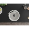 Mexen Diego Granitspüle 1-Becken mit Küchenarmatur Flora, weiß - 6512-20-670401-07-B