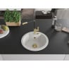 Mexen Diego Granitspüle 1-Becken mit Küchenarmatur Flora, weiß - 6512-20-670401-57-G