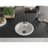 Mexen Diego Granitspüle 1-Becken mit Küchenarmatur Flora, weiß - 6512-20-670401-70-B