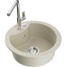 Mexen Diego Granitspüle 1-Becken mit Küchenarmatur Flora, Beige - 6512-69-670401-00